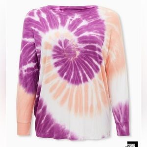 Torrid 5 Tie Dye Relaxed Super Soft Crew Neck Dolman Tee